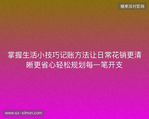 掌握生活小技巧记账方法让日常花销更清晰更省心轻松规划每一笔开支 掌握生活小技巧记账方法让日常花销更清晰更省心轻松规划每一笔开支