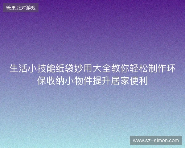 生活小技能纸袋妙用大全教你轻松制作环保收纳小物件提升居家便利